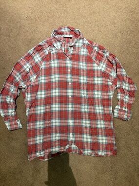 ASOS red and white plaid button up size 4